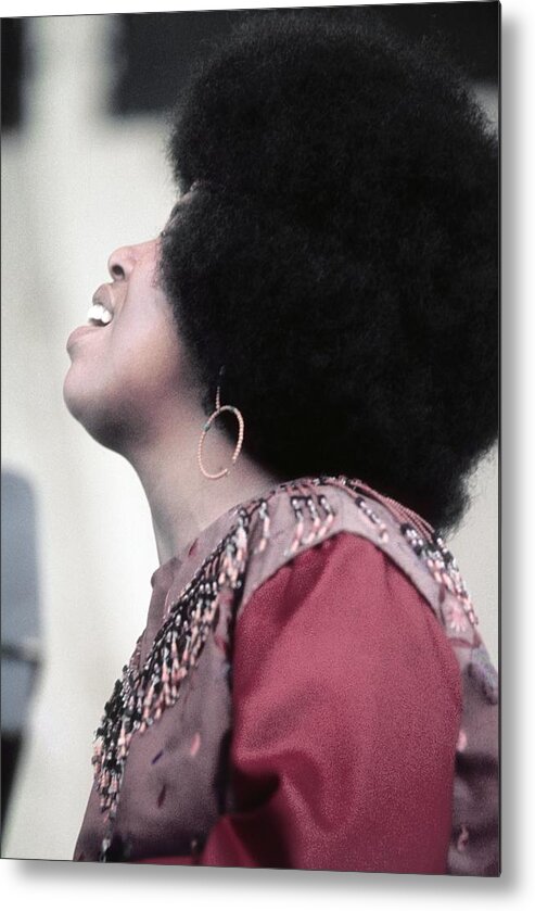 Singer Metal Print featuring the photograph Roberta Flack At Newport by Michael Ochs Archives