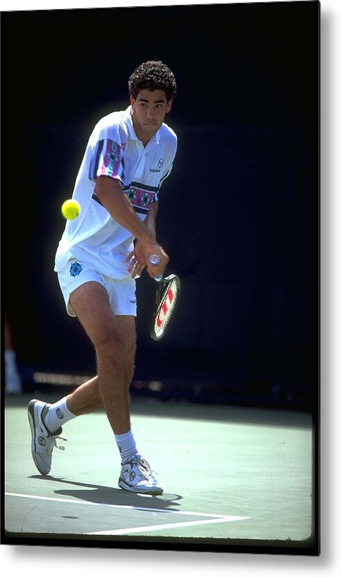 Tennis Metal Print featuring the photograph Sampras Usa Liptons Tennis by Simon Bruty