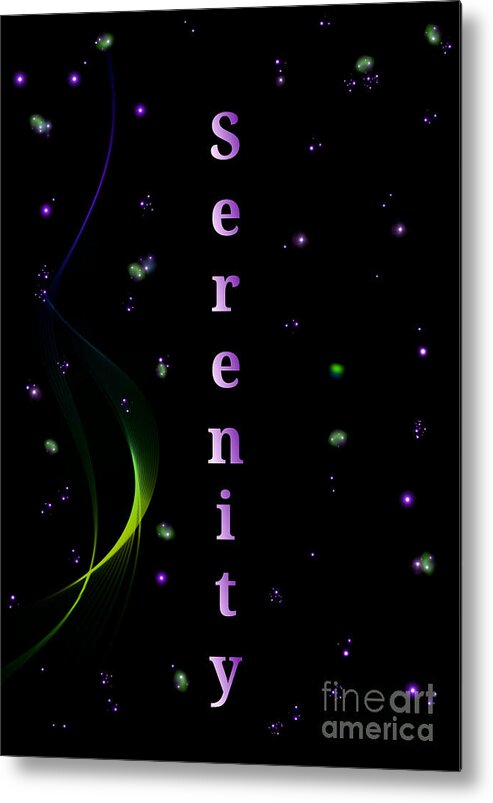 Serenity Metal Print featuring the digital art Serenity Among The Stars by Rachel Hannah