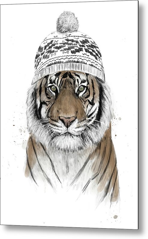 Tiger Metal Print featuring the mixed media Siberian tiger by Balazs Solti