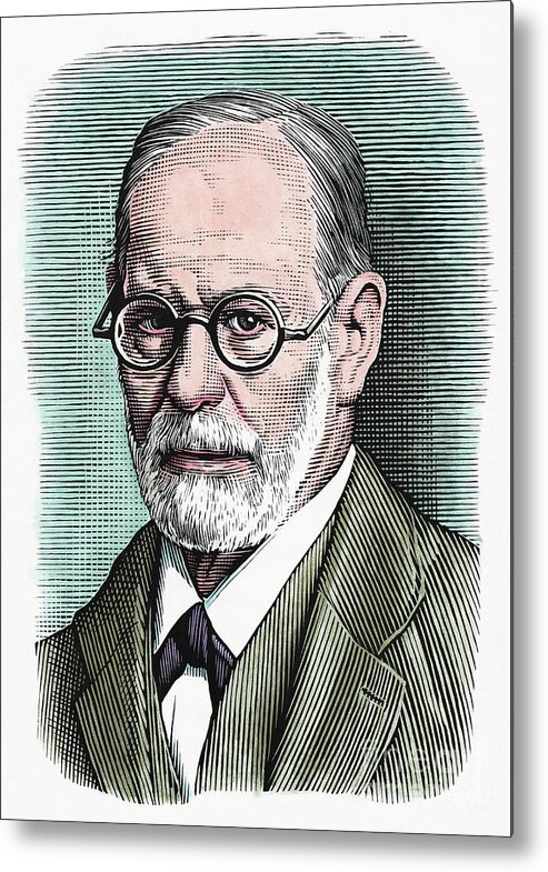 Artwork Metal Print featuring the photograph Sigmund Freud by Bill Sanderson/science Photo Library