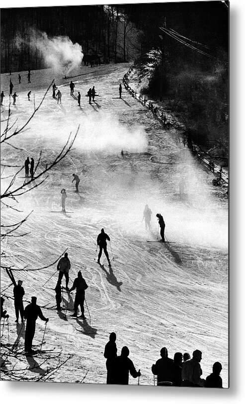 Skier On Artificial Snow Metal Print by George Silk - Fine Art America