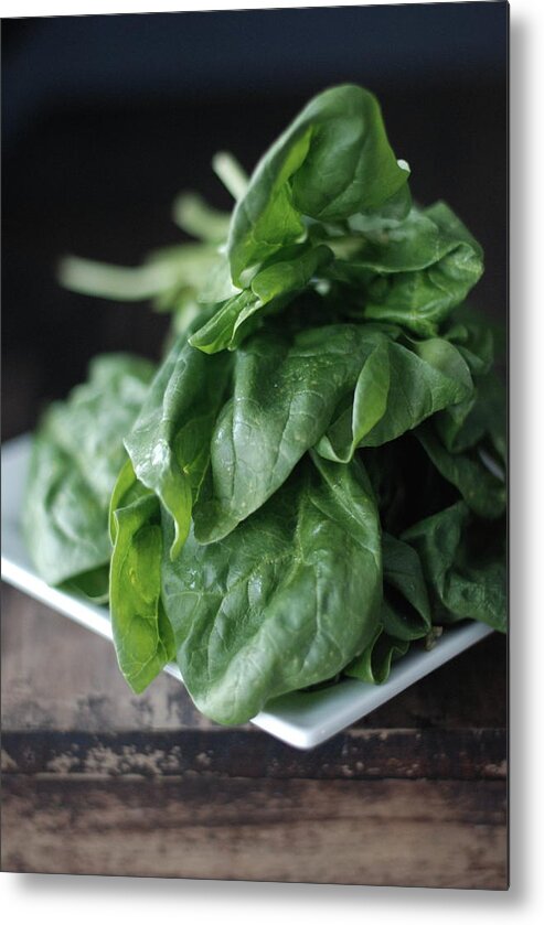 Leaf Vegetable Metal Print featuring the photograph Spinach by Shawna Lemay