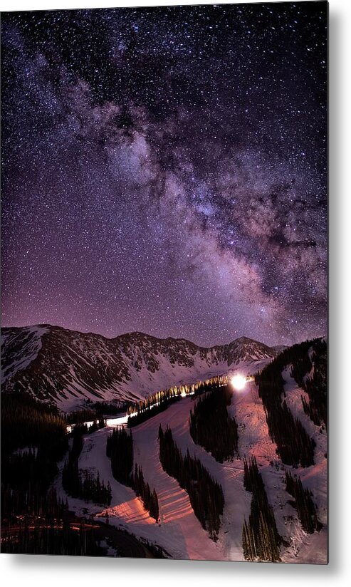 Scenics Metal Print featuring the photograph Starlight Mountain Ski Hill by Mike Berenson / Colorado Captures