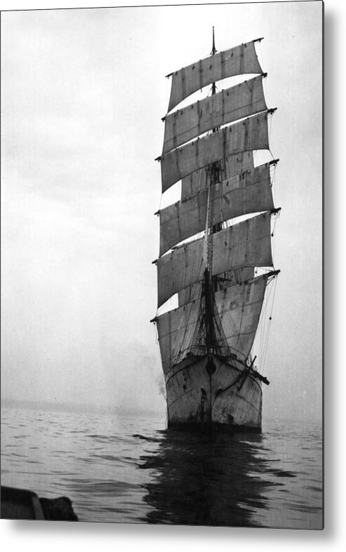 Steel Metal Print featuring the photograph Steel Sailing Ship by Hulton Archive
