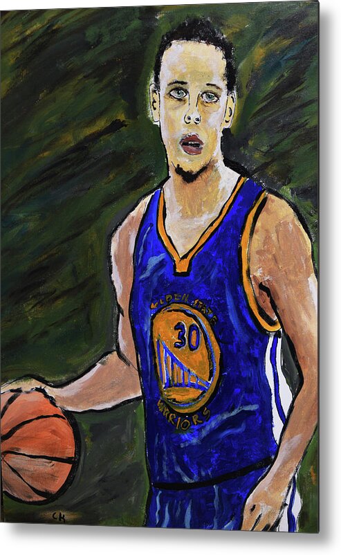 Steph Curry Metal Print featuring the painting Steph Curry by Chance Kafka