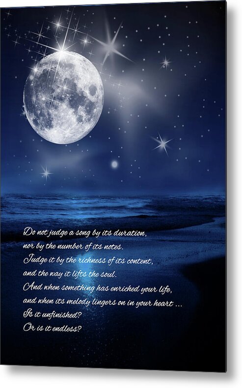 Sympathy Metal Print featuring the digital art Sympathy Moonlit Beach Endless Song by Doreen Erhardt