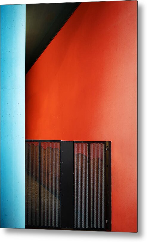 Urban Metal Print featuring the photograph The Black Entrance To The Red by Michael Allmaier