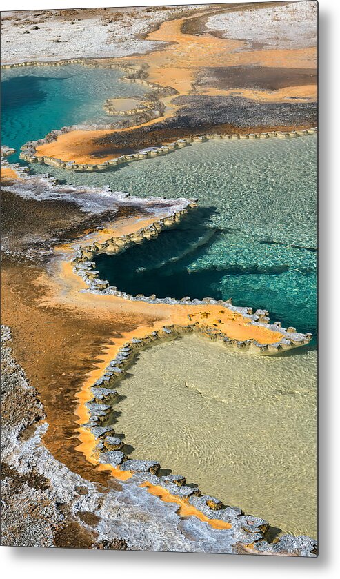 Hot Spring Metal Print featuring the photograph The Colors Of Yellowstone by Aidong Ning