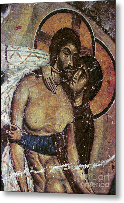 Mourning Metal Print featuring the painting The Lamentation by Byzantine School