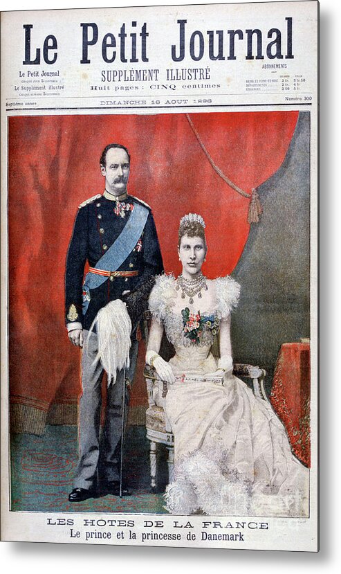 Engraving Metal Print featuring the drawing The Prince And Princess Of Denmark by Print Collector