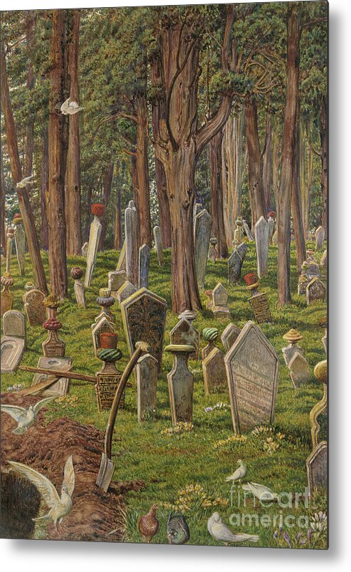 Cemetery Metal Print featuring the painting The Sleeping City The Cemetery Of Pera, Constantinople by William Holman Hunt