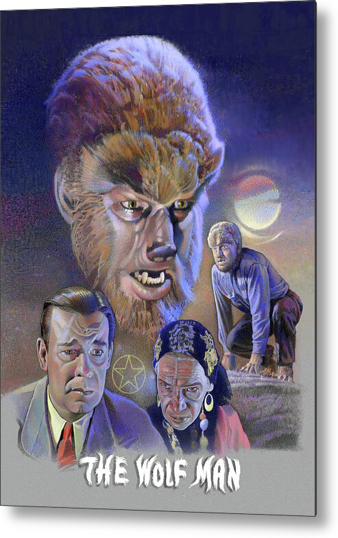 Lon Chaney Metal Print featuring the drawing The Wolf Man by D Robinson