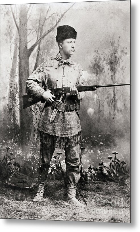 Rifle Metal Print featuring the photograph Theodore Roosevelt In Hunting Clothes by Bettmann