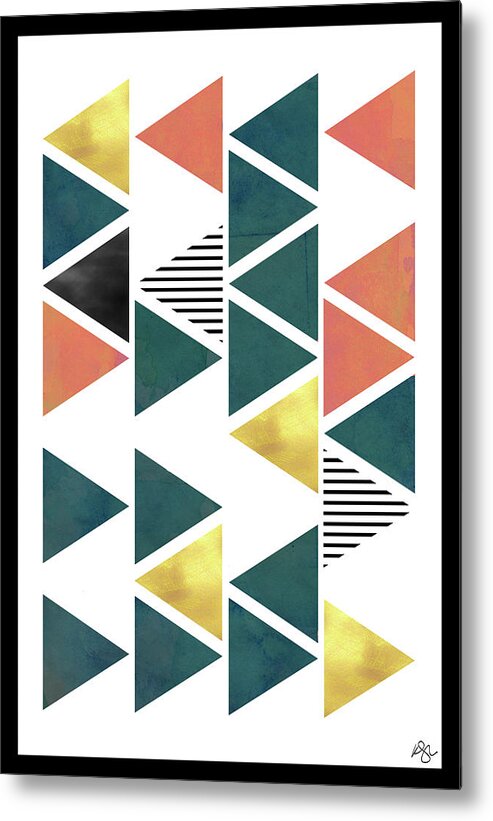 Triangles Metal Print featuring the mixed media Triangles by Kimberly Glover