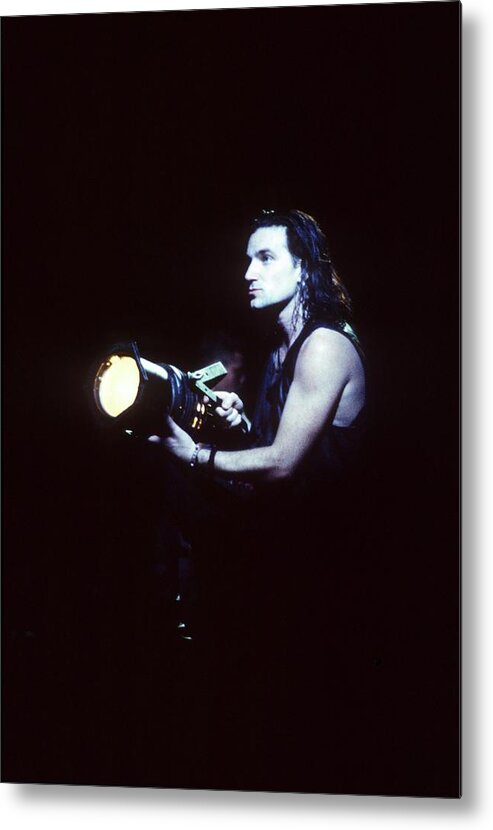 Bono - Singer Metal Print featuring the photograph U2 Performs In Minnesota by Jim Steinfeldt