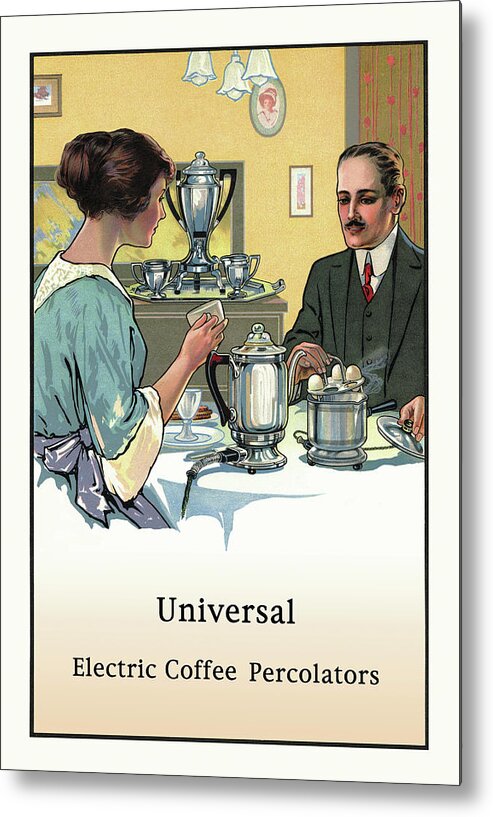 Coffee Metal Print featuring the painting Universal Electric Coffee Percolators by Unknown