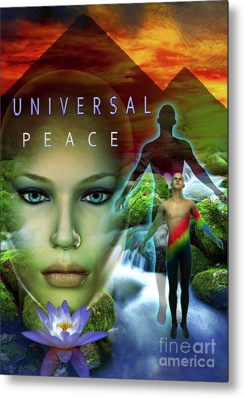 Universal Peace Metal Print featuring the digital art Universal Peace by Shadowlea Is
