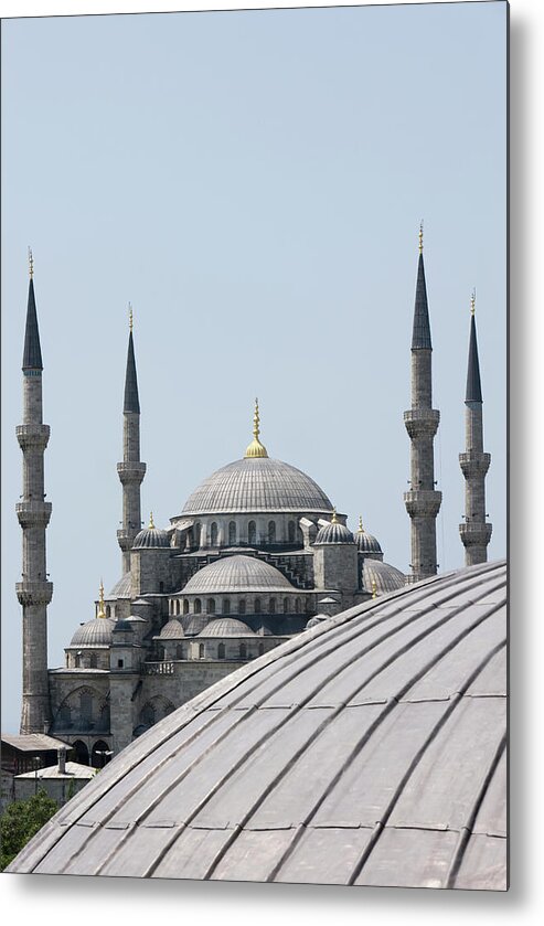 Curve Metal Print featuring the photograph View Of Blue Mosque From The Haghia by Martin Child