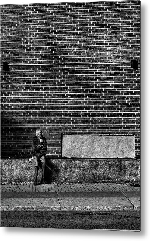 Brian Carson Metal Print featuring the photograph Waiting For A Streetcar by Brian Carson