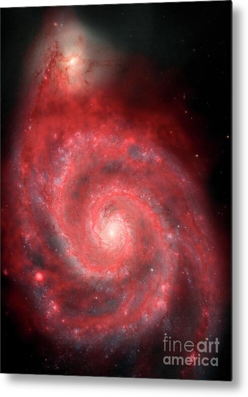 Whirlpool Galaxy Metal Print featuring the photograph Whirlpool Galaxy by Hst Composite By B. Saxton, Nrao/aui/nsf/science Photo Library