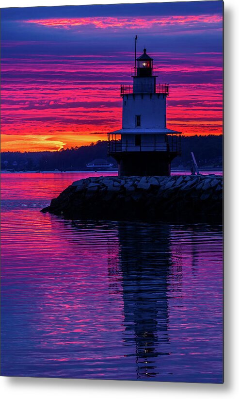 Spring Point Ledge Lighthouse Metal Print featuring the photograph WOW Sunrise by Darryl Hendricks