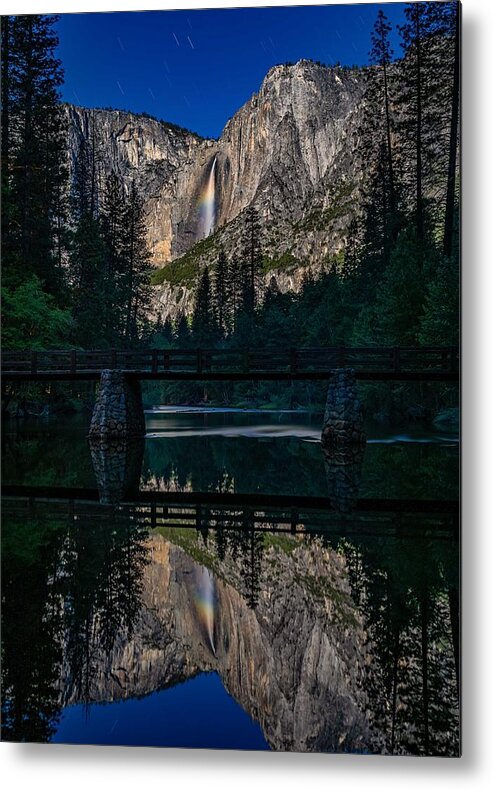 Moonbow Metal Print featuring the photograph Yosemite Falls Moonbow by Ning Lin