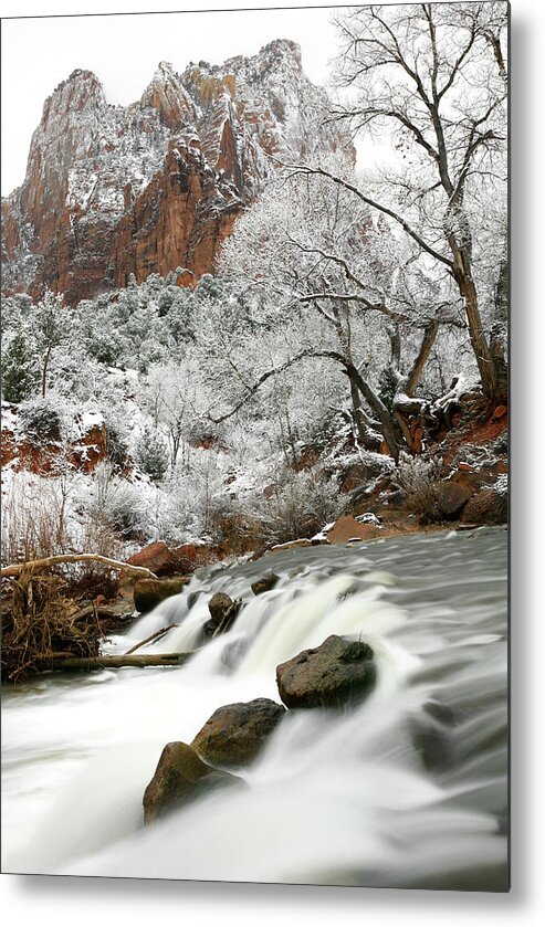 Scenics Metal Print featuring the photograph Zion Winter by Imaginegolf