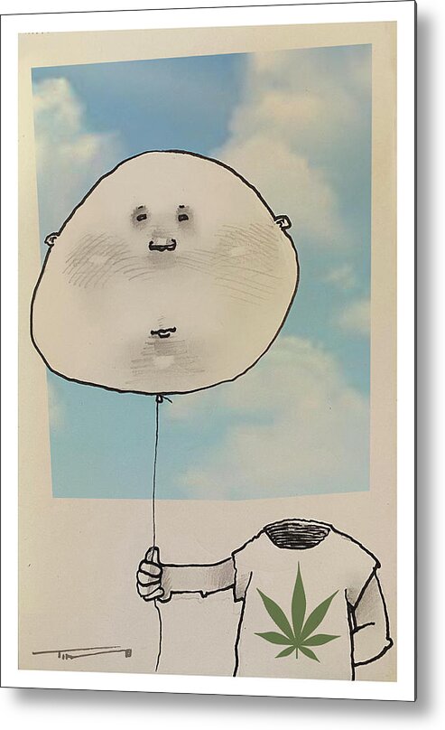 Boy Metal Print featuring the mixed media 0420 Balloon Head by Tim Nyberg