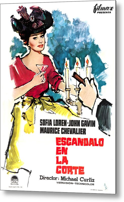 Synopsis Metal Print featuring the mixed media ''A Breath of Scandal'', 1960 - art by MCP by Movie World Posters