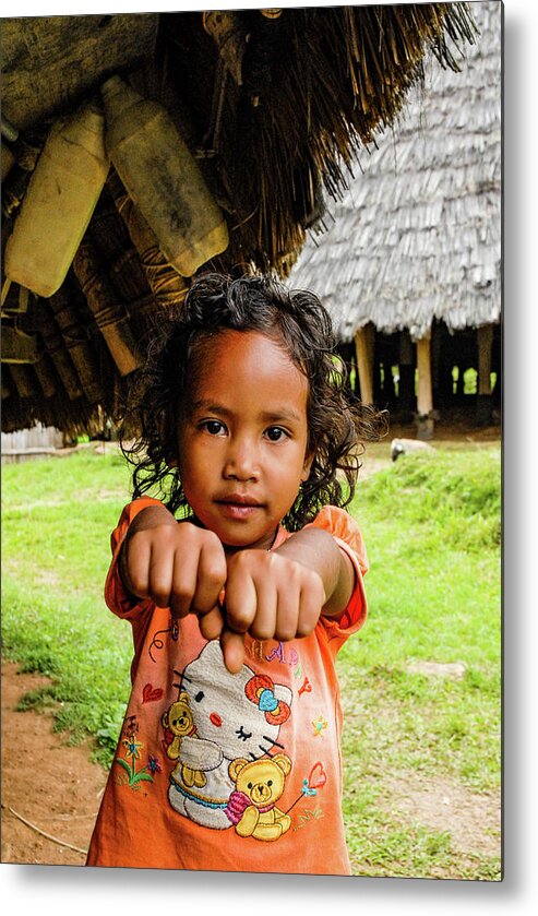 Wae Rebo Metal Print featuring the photograph Child's Play - Wae Rebo Village. Flores, Indonesia by Earth And Spirit