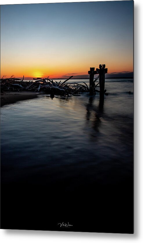 Old Cattle Jetty Metal Print featuring the photograph The Old Cattle Jetty, Point Nepean #1 by Vicki Walsh