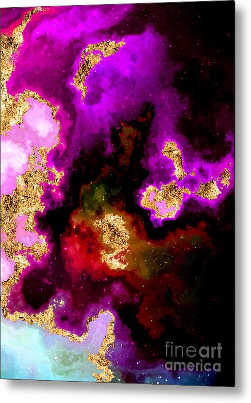 Holyrockarts Metal Print featuring the mixed media 100 Starry Nebulas in Space Abstract Digital Painting 008 by Holy Rock Design