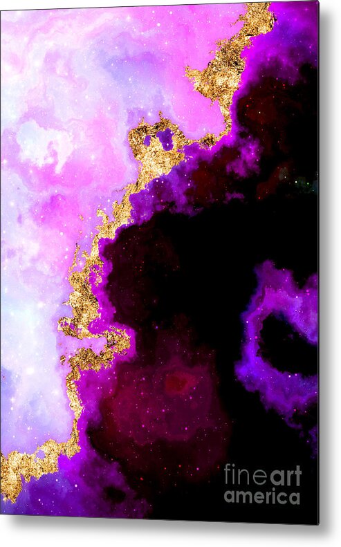 Holyrockarts Metal Print featuring the mixed media 100 Starry Nebulas in Space Abstract Digital Painting 017 by Holy Rock Design