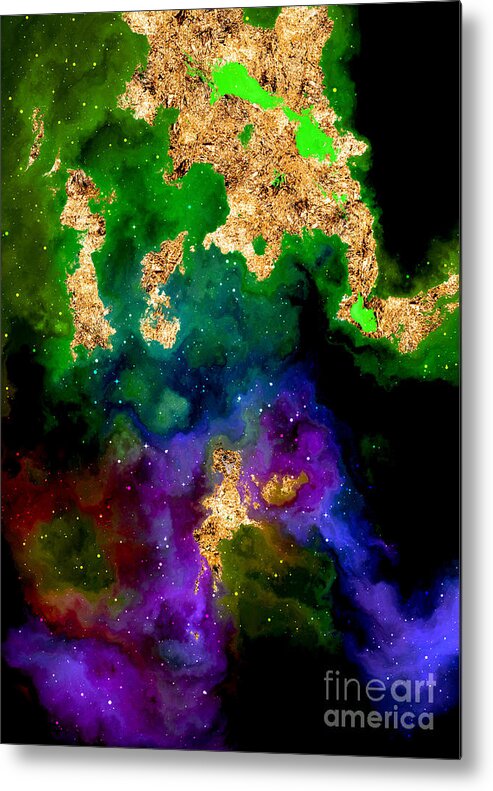 Holyrockarts Metal Print featuring the mixed media 100 Starry Nebulas in Space Abstract Digital Painting 037 by Holy Rock Design