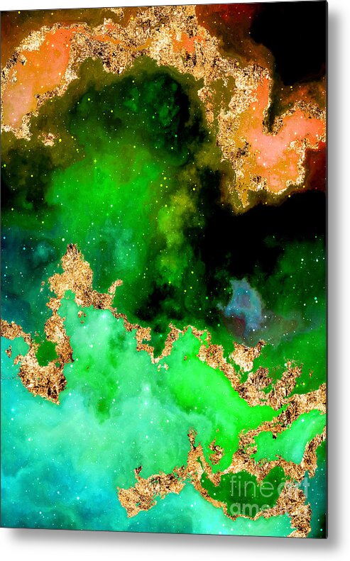 Holyrockarts Metal Print featuring the mixed media 100 Starry Nebulas in Space Abstract Digital Painting 061 by Holy Rock Design