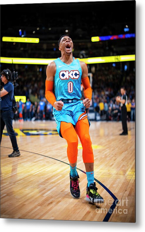 Russell Westbrook Metal Print featuring the photograph Russell Westbrook #11 by Zach Beeker