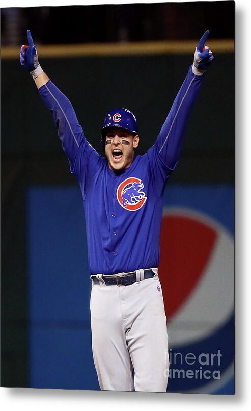 Three Quarter Length Metal Print featuring the photograph Anthony Rizzo and Kris Bryant #2 by Ezra Shaw