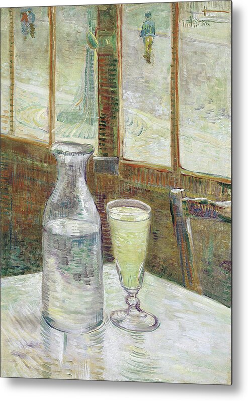 European Metal Print featuring the painting Cafe table with absinthe #4 by Vincent van Gogh