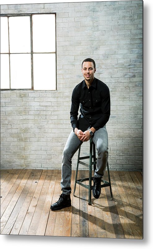 Nba Pro Basketball Metal Print featuring the photograph Stephen Curry by Nathaniel S. Butler