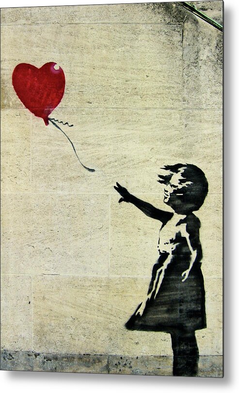Banksy Metal Print featuring the photograph Balloon Girl by Banksy #3 by Banksy
