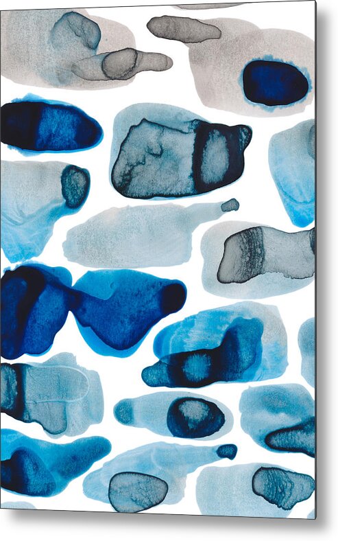 Blue Metal Print featuring the painting 0028-Coastal by Anke Classen