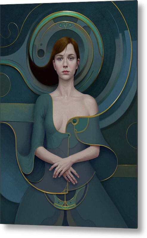 Woman Metal Print featuring the painting 492 by Diego Fernandez