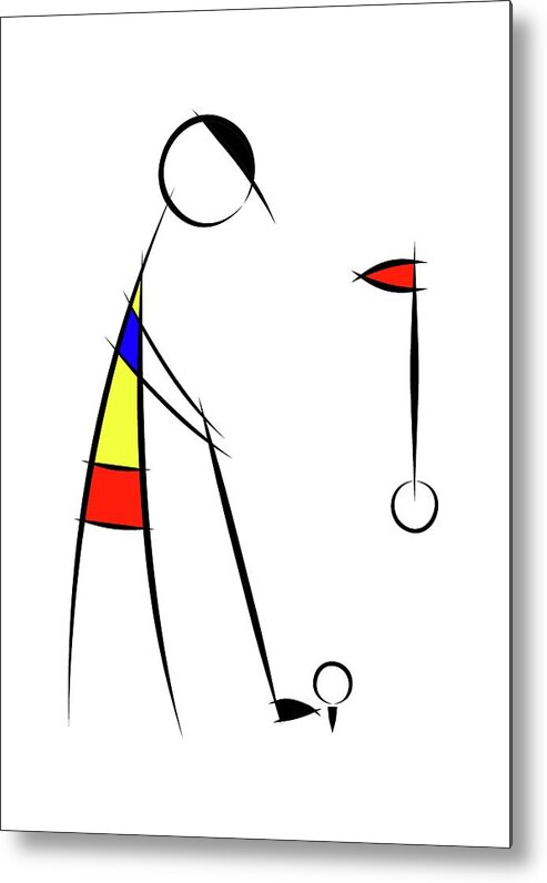 Neoplasticism Metal Print featuring the digital art Golf by Pal Szeplaky