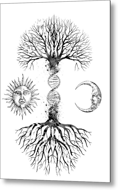 Dna Tree Metal Print featuring the digital art DNA Tree #5 by Erzebet S