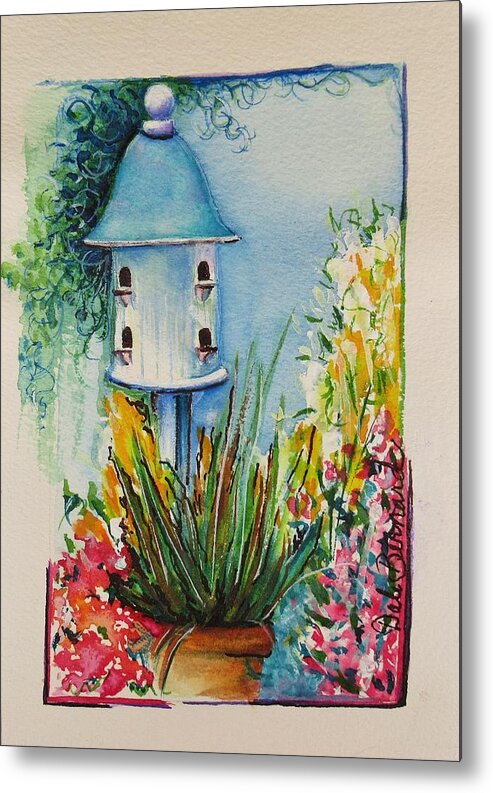 Birdhouse Metal Print featuring the painting A Room With A View by Dale Bernard