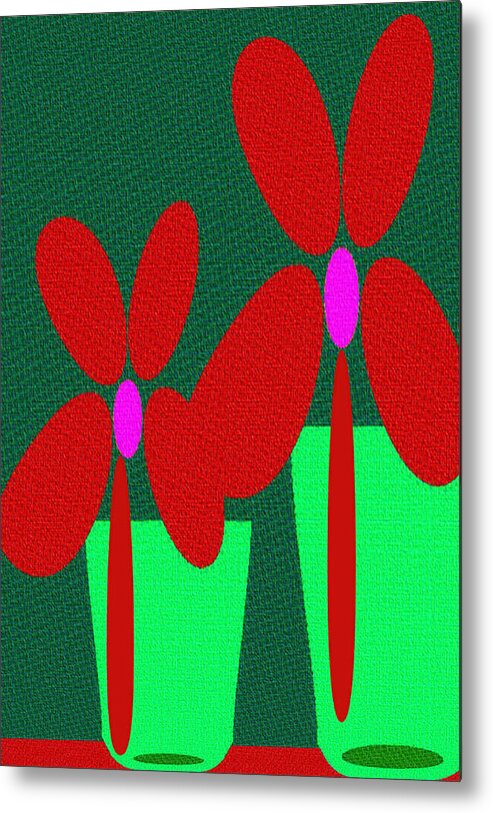Art Metal Print featuring the digital art Abstract Floral Art 755 by Miss Pet Sitter