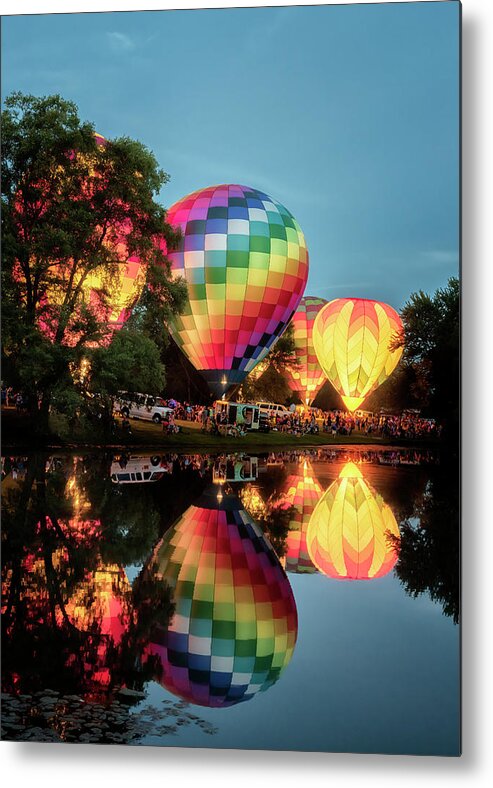 Hot Air Balloons Metal Print featuring the photograph All Balloon Glow 2 - Centralia Balloon Fest by Susan Rissi Tregoning