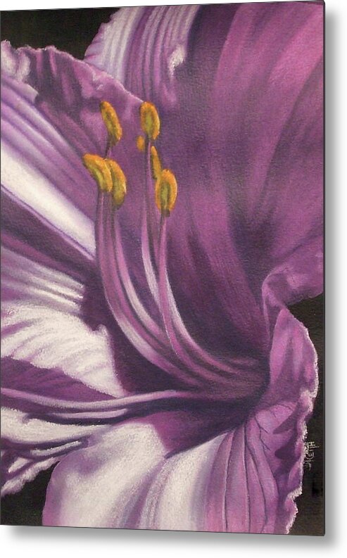 Floral Metal Print featuring the mixed media Amethyst by Barbara Keith