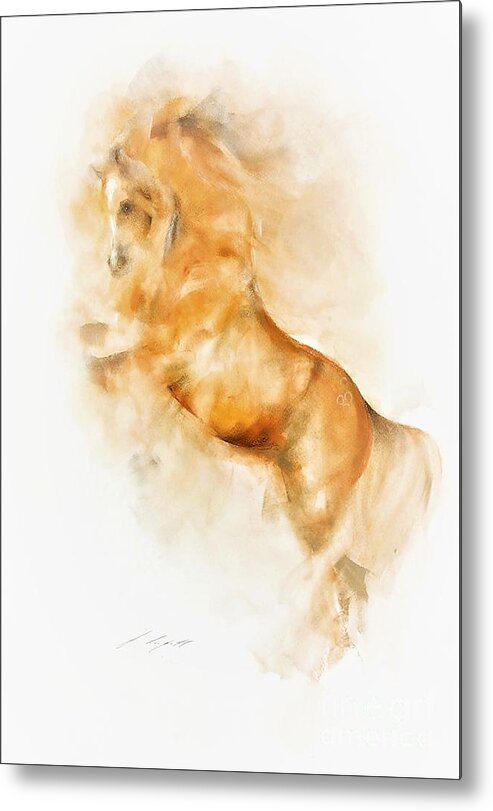 Equestrian Painting Metal Print featuring the painting Amin by Janette Lockett